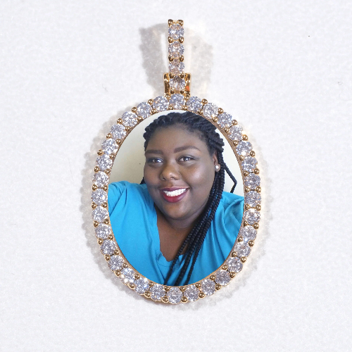 3D Oval Custom Picture Pendant