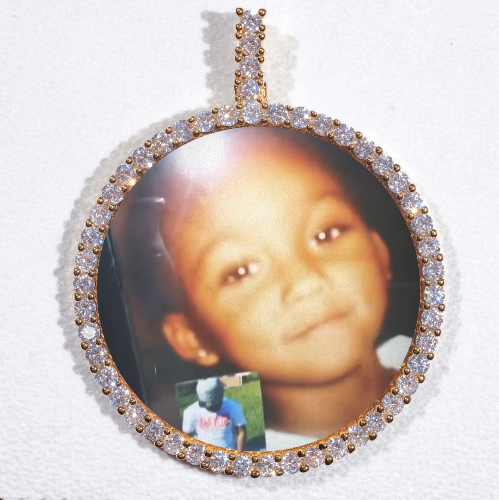 LARGE 3D CIRCLE CUSTOM PICTURE PENDANT