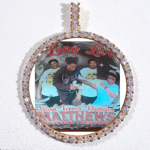 LARGE 3D CIRCLE CUSTOM PICTURE PENDANT