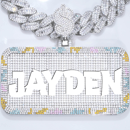 CUSTOM LETTER NECKLACE 3D COLORFUL SQUARE