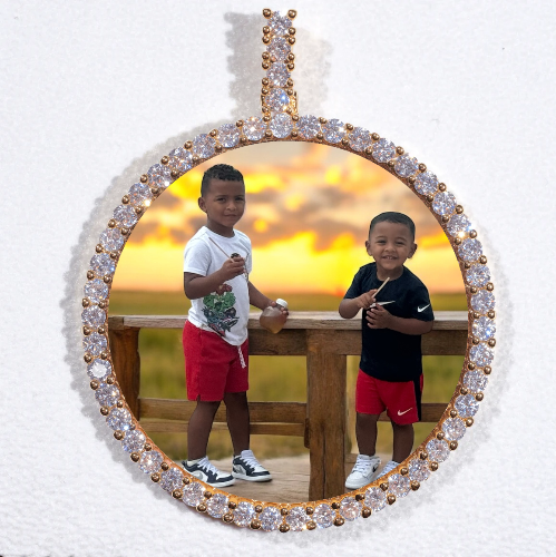 LARGE 3D CIRCLE CUSTOM PICTURE PENDANT