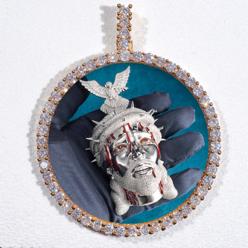 LARGE 3D CIRCLE CUSTOM PICTURE PENDANT