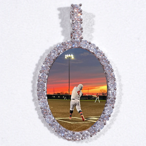 Large 3D Oval Custom Picture Pendant