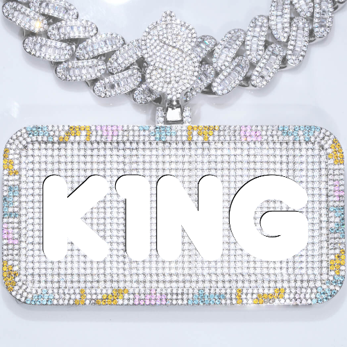 CUSTOM LETTER NECKLACE 3D COLORFUL SQUARE