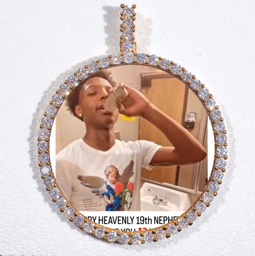 LARGE 3D CIRCLE CUSTOM PICTURE PENDANT