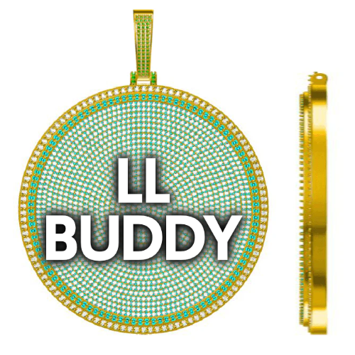 CUSTOM LETTER NECKLACE 3D BIG DISC