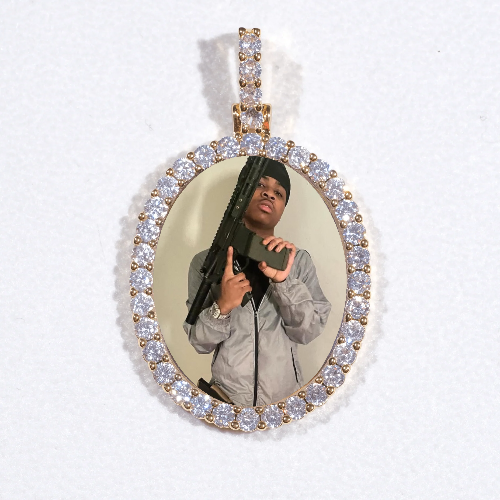 3D Oval Custom Picture Pendant