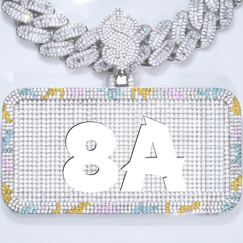 CUSTOM LETTER NECKLACE 3D COLORFUL SQUARE