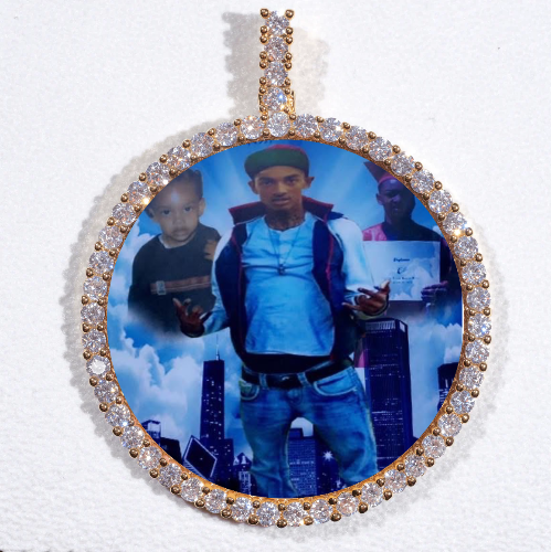 LARGE 3D CIRCLE CUSTOM PICTURE PENDANT