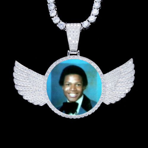 925S & VVS Moissanite 3D Wing Custom Picture Pendant