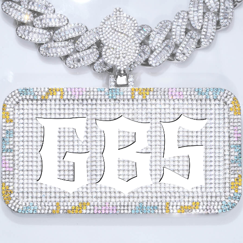 CUSTOM LETTER NECKLACE 3D COLORFUL SQUARE