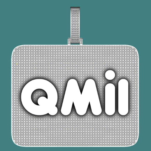 CUSTOM LETTER NECKLACE 3D BIG SQUARE