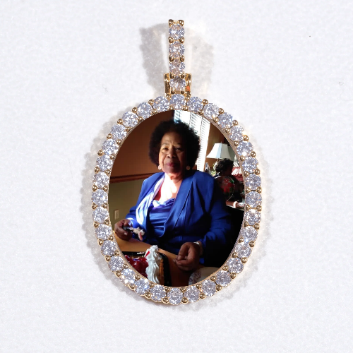 3D Oval Custom Picture Pendant