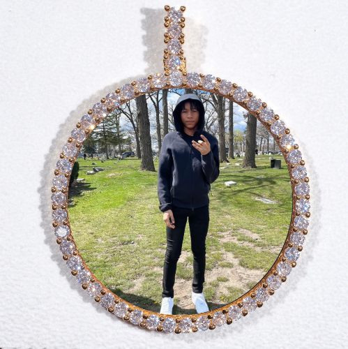 LARGE 3D CIRCLE CUSTOM PICTURE PENDANT