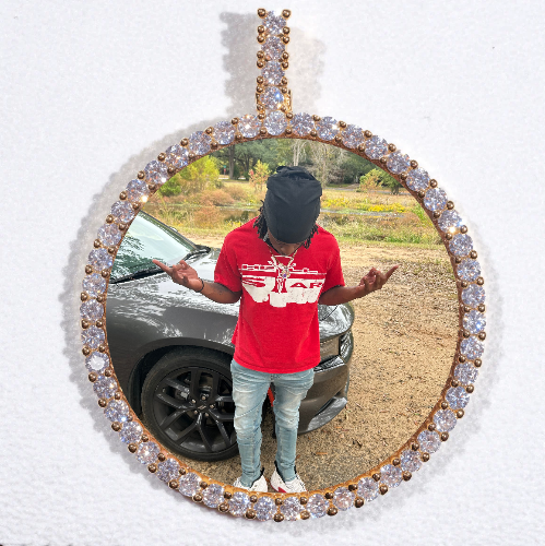 LARGE 3D CIRCLE CUSTOM PICTURE PENDANT