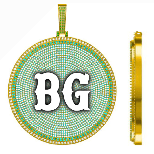 CUSTOM LETTER NECKLACE 3D BIG DISC