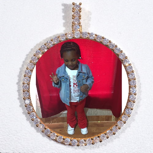 LARGE 3D CIRCLE CUSTOM PICTURE PENDANT