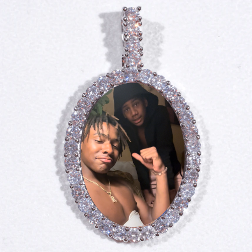 Large 3D Oval Custom Picture Pendant