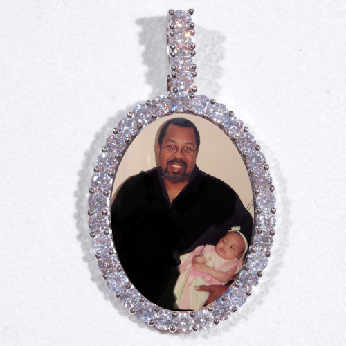 Large 3D Oval Custom Picture Pendant