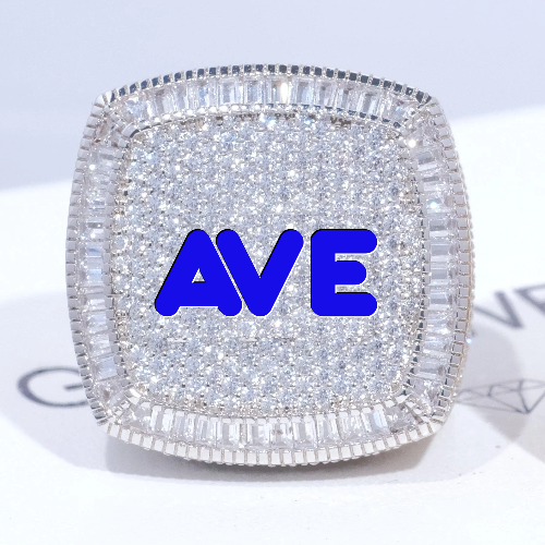 CUSTOM LETTER 3D ICED RING