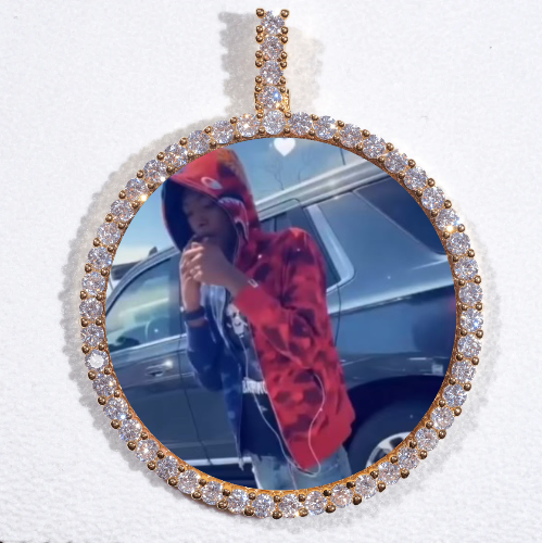 LARGE 3D CIRCLE CUSTOM PICTURE PENDANT