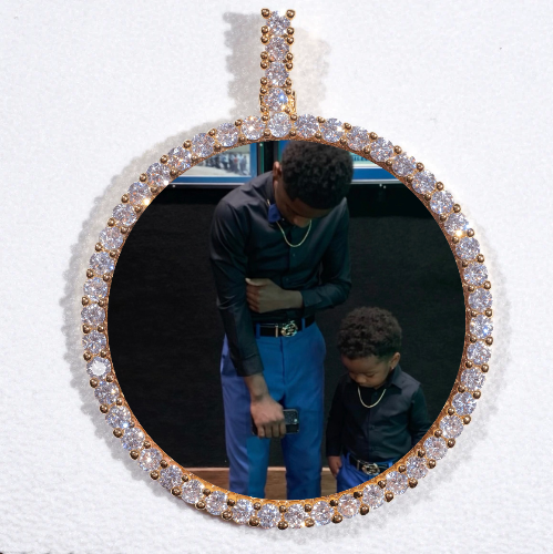 LARGE 3D CIRCLE CUSTOM PICTURE PENDANT