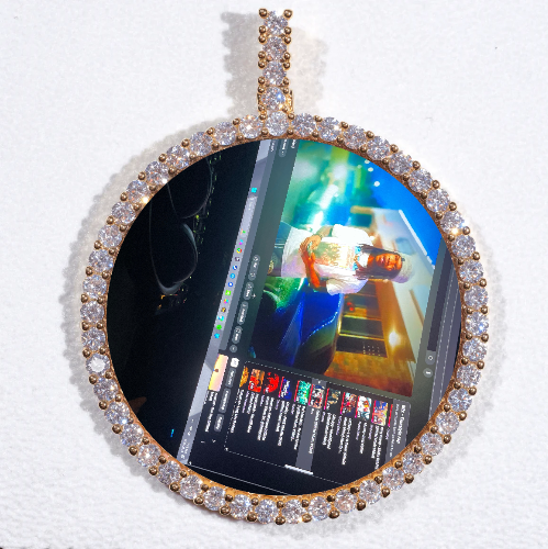 LARGE 3D CIRCLE CUSTOM PICTURE PENDANT