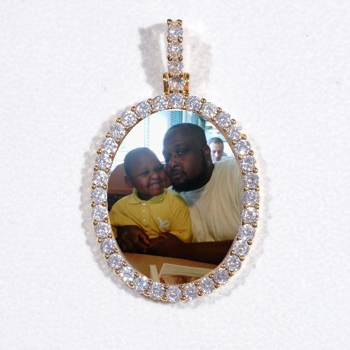 3D Oval Custom Picture Pendant