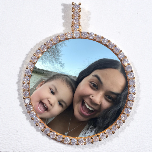 LARGE 3D CIRCLE CUSTOM PICTURE PENDANT