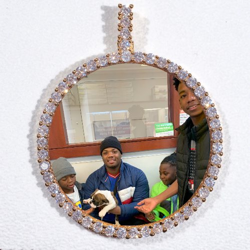 LARGE 3D CIRCLE CUSTOM PICTURE PENDANT