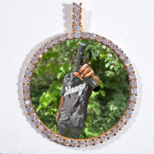 LARGE 3D CIRCLE CUSTOM PICTURE PENDANT