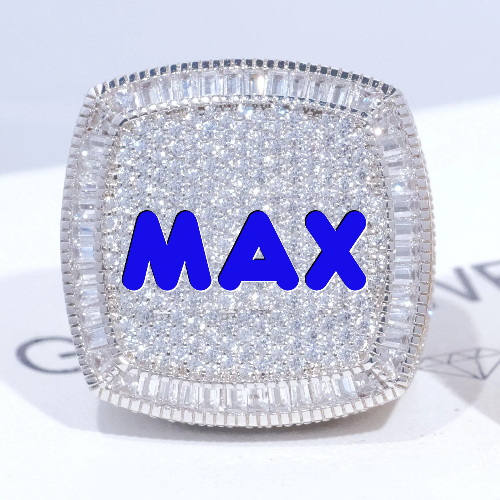 CUSTOM LETTER 3D ICED RING