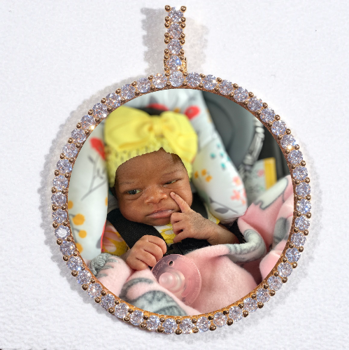 LARGE 3D CIRCLE CUSTOM PICTURE PENDANT