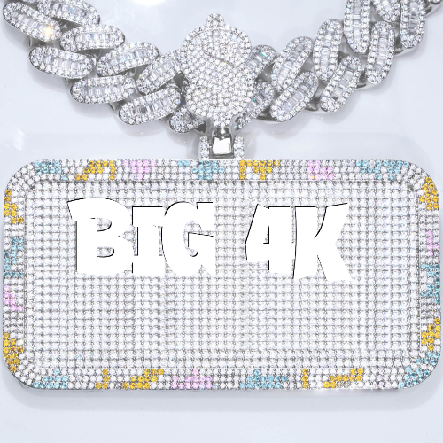 CUSTOM LETTER NECKLACE 3D COLORFUL SQUARE