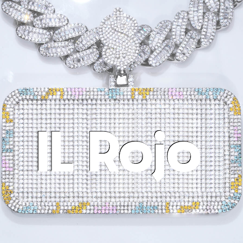 CUSTOM LETTER NECKLACE 3D COLORFUL SQUARE