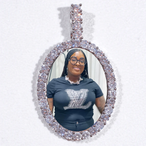 Large 3D Oval Custom Picture Pendant
