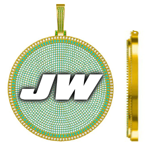 CUSTOM LETTER NECKLACE 3D BIG DISC