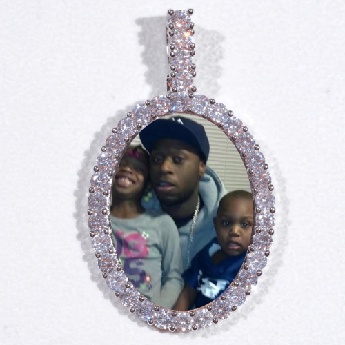 Large 3D Oval Custom Picture Pendant