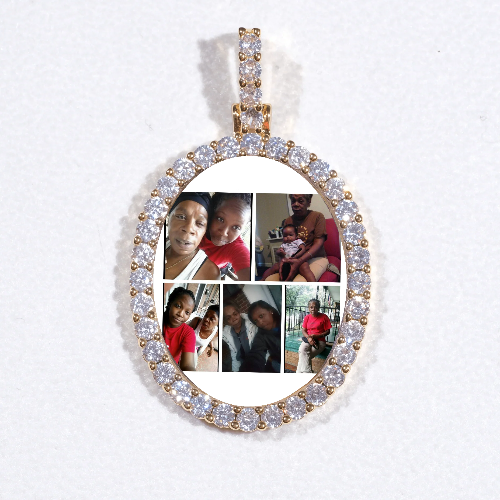 3D Oval Custom Picture Pendant