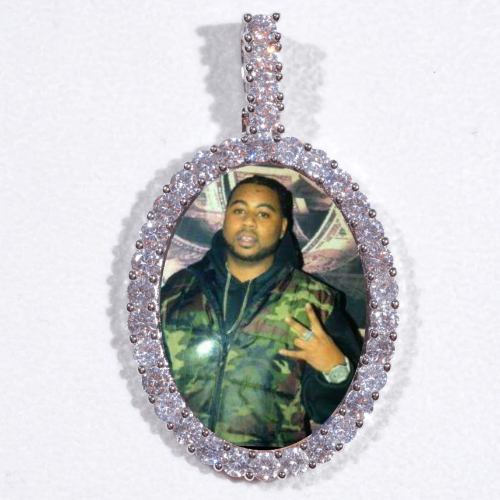 Large 3D Oval Custom Picture Pendant