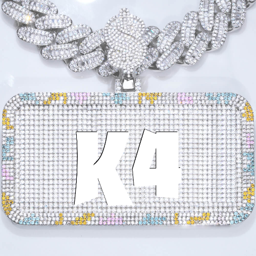 CUSTOM LETTER NECKLACE 3D COLORFUL SQUARE