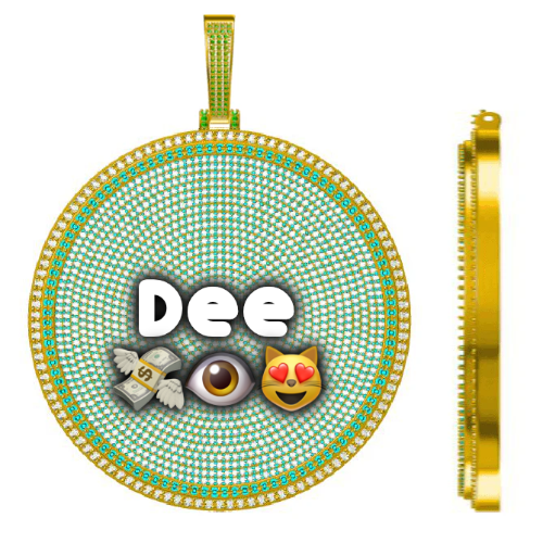 CUSTOM LETTER NECKLACE 3D BIG DISC