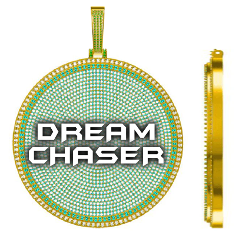 CUSTOM LETTER NECKLACE 3D BIG DISC