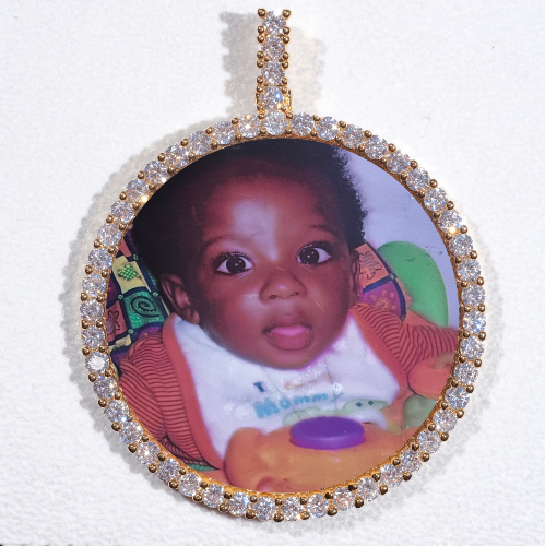 LARGE 3D CIRCLE CUSTOM PICTURE PENDANT