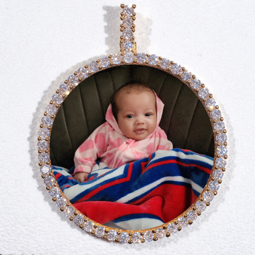 LARGE 3D CIRCLE CUSTOM PICTURE PENDANT