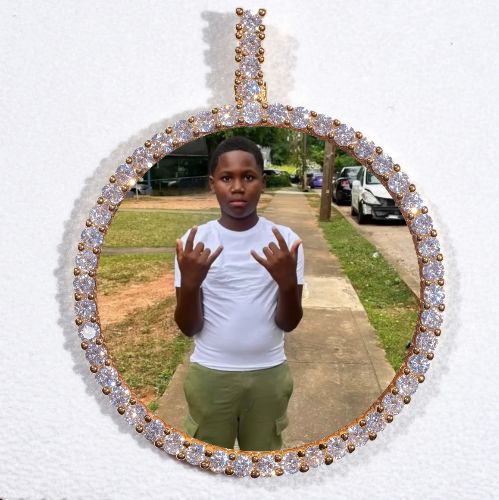 LARGE 3D CIRCLE CUSTOM PICTURE PENDANT