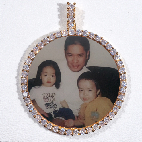 LARGE 3D CIRCLE CUSTOM PICTURE PENDANT