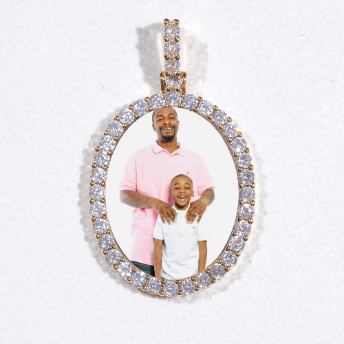 3D Oval Custom Picture Pendant