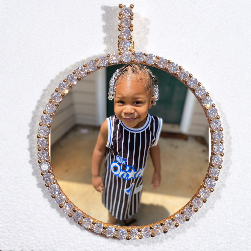LARGE 3D CIRCLE CUSTOM PICTURE PENDANT