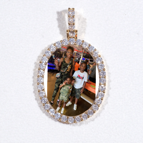 3D Oval Custom Picture Pendant